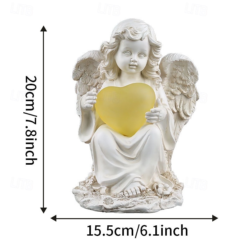 1 ks solární krajinná světla láska andělská ozdoba nádvoří venkovní socha dekorace pryskyřičná světla 2025 - $27.99 –P6