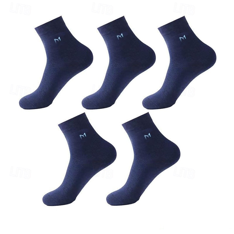 Per uomo 5 Paia Pacchi Multipli Calzini Calzini a Mezza Gamba Calzini da Corsa Calzini Casual Nero Bianco Colore Colore Solido / Tinta Unita Vacanza Sport & Outdoor Quotidiano Base Medio Primavera del 2025 a $6.49 –P6