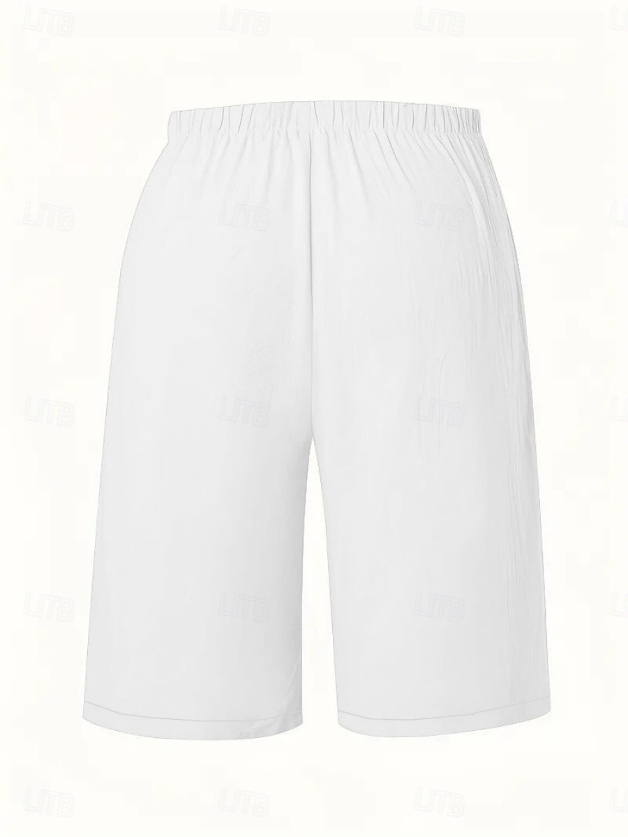 Mulheres chinês Bermudas Férias Moda Básico Comprimento do joelho Cintura Alta Tecido Bolsos Cintura elástica Confortável Macio Micro-Elástica Ao ar livre Rua Verde Militar Azul marinho Preto Branco de 2025 por $13.99 –P6