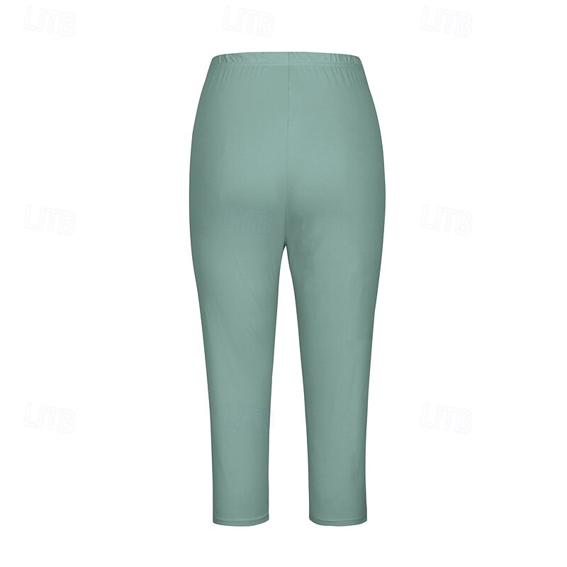 Mulheres Calças Capri Leggings Moda Casual Comprimento da panturrilha Cintura Média Tecido Cintura elástica Confortável Respirabilidade Com Stretch Férias Rua Roupa Diária Amarelo Claro Vinho de 2025 por $15.99 –P17