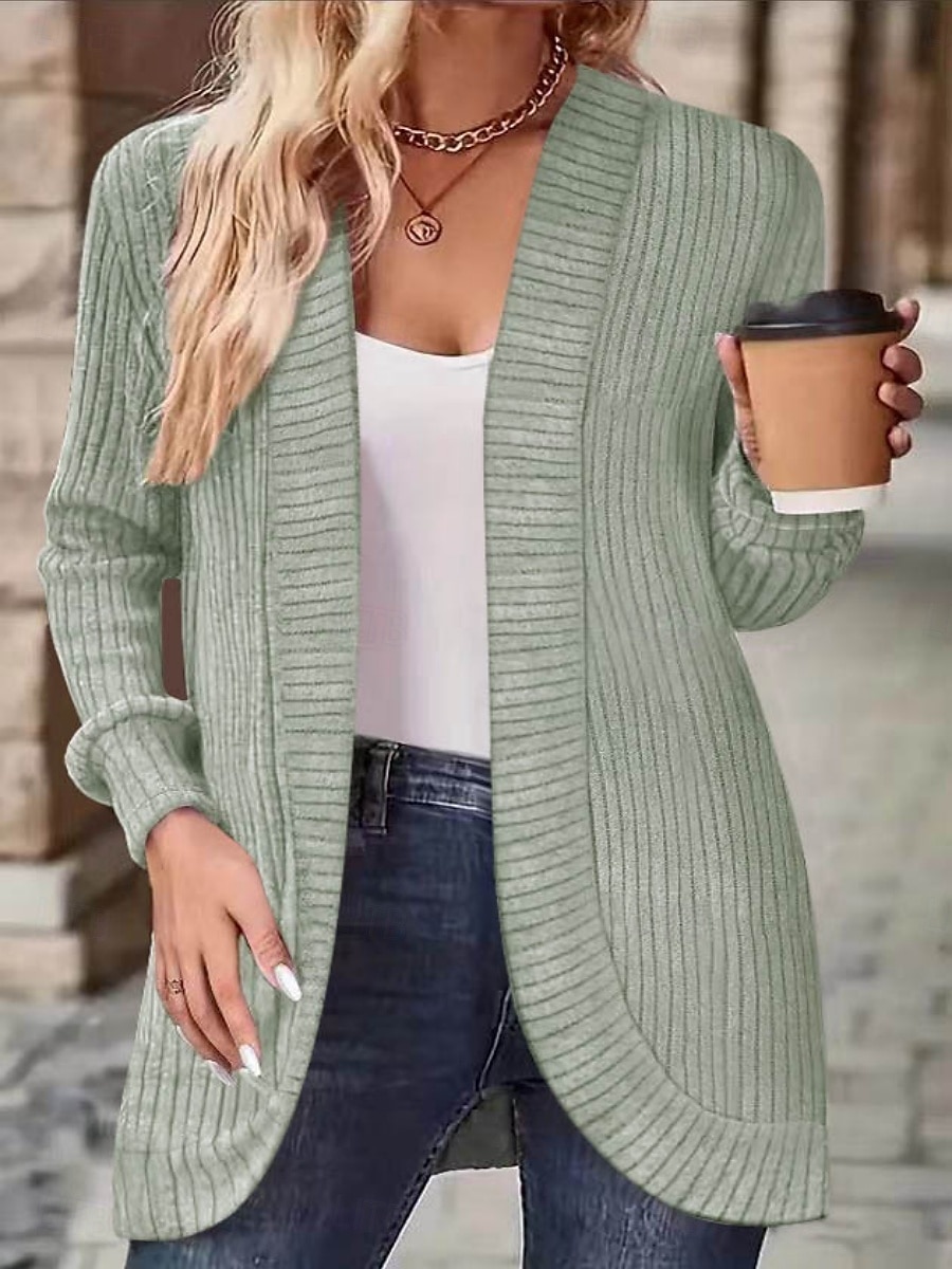 Femmes Veste Décontractée Respirant Confortable Patchwork Mode Occasionnel Uni Vacances Rue Occasionnel Tenue quotidienne Ouvert devant Régulier Sans Col Coupe régulière manche longue Vêtements de 2025 ? $27.99 –P6