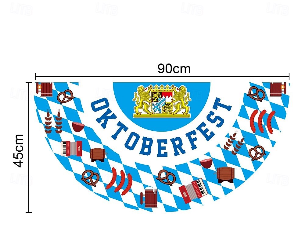 Oktoberfest Deutsche Bayerische Wimpel 3 x 1,5 Ft Nicht gefalteter Fächerflaggenbanner Polyesterflagge für Feiertags-Außendekor 2025 - $8.99 –P3