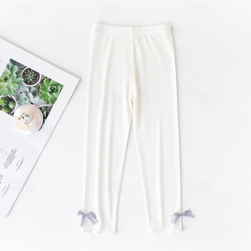 Kids Girls' Leggings Solid Color Daily Outdoor 4-12 Years Fall Black White Pink 2025 - $8.49 –P2