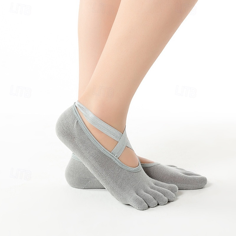 Dam Golvstrumpor Fem tår Anti-Friction svettabsorberande Andningsfunktion För Kondition Pilates Yoga 2025 - $3.99 –P6