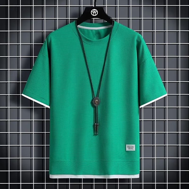 Bărbați Tricou Waffle Tricou Manșon scurt Mânecă scurtă Stil Nautic Vară Simplu Modă Designer De Bază fals două piese Casual Vacanță Stradă Alb Top tricou pentru bărbați 2026 - $10.99 –P6