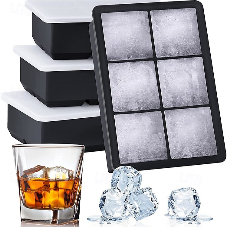 Silicone Ice Cube Tray with Lid, Square Ice Ball Mold Maker for Whiskey, Cocktails, Bars & Parties, Easy-Release Freezer Ice Box for Drinks 2025 - $6.99 –P1