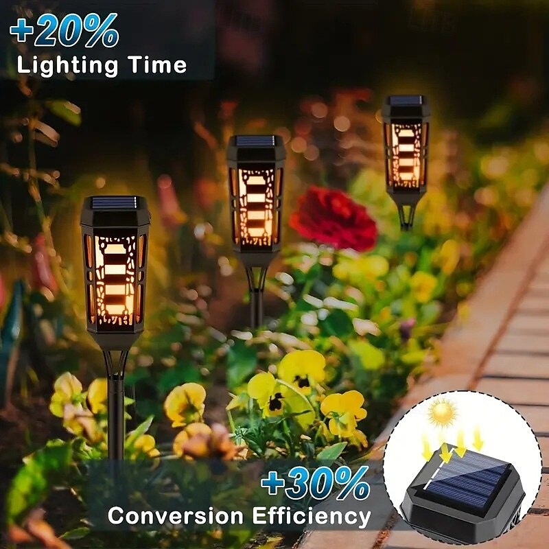 8 Pcs Outdoor Waterproof Solar Flashing Flames Plug in Lights Sensor Lights Garden Courtyard Lawn Path Christmas Halloween Festival Atmosphere Decorative Lights Landscape Lights 2025 - $81.99 –P14