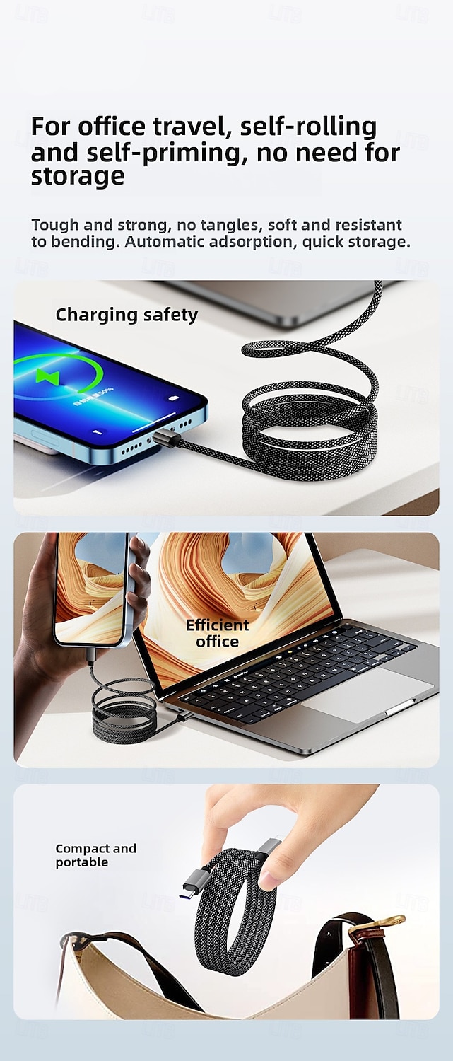 Magnetic Organizing Super Fast Charging Type C Charger Cord - Universal USB-C for iPhone Huawei Android All Phone Models 2025 - $12.99 –P7