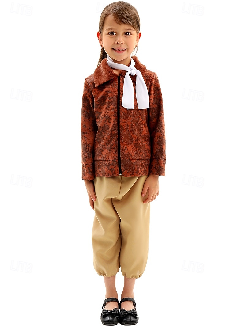 Karnevalskostyme STEM-dagen Karriererollespill Kjoler Drakter Kostume Pilot Pilotbriller Cosplay Barne Jente Halloween Karneval Ytelse Pedagogisk utkledning Kle deg ut på skolearrangementet Kle deg 2026 - $41.99 –P6