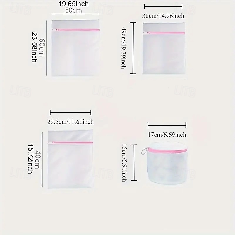 Lot de 4 sacs à linge en filet à fermeture éclair durables, sacs de lavage de protection pour linge délicat, sous-vêtements, vêtements, compatibles avec les machines à laver de 2025 ? $9.99 –P5