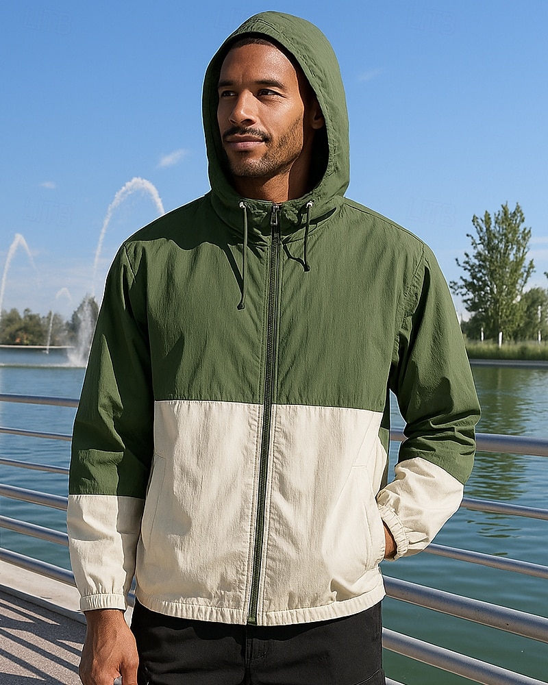 Per uomo Giaccia da corsa Giacca da esterno Cerniera completa Manica Lunga Abbigliamento esterno Sportivo Blocco di colori Protezione Solare Leggero Traspirante Tennis Golf Corsa abbigliamento del 2025 a $23.99 –P1