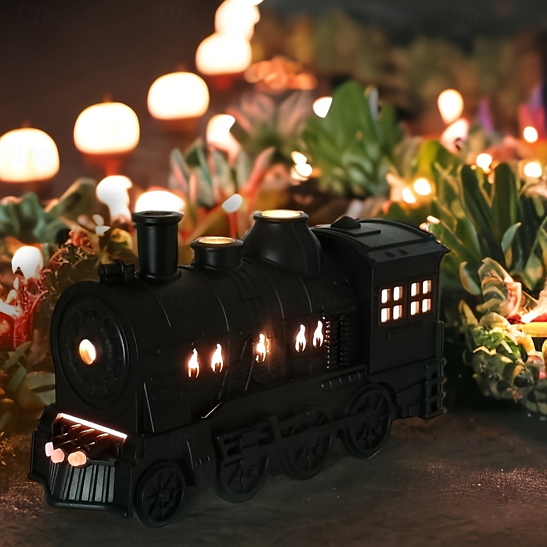 Retro Steam Train Humidifier With Fragrance Tray USB Power Supply Remote Control Operation Evaporative Work Suitable For Coverage Range Of 10-20 Square Meters Equipped With Simulated Flames 2025 - $64.99 –P3
