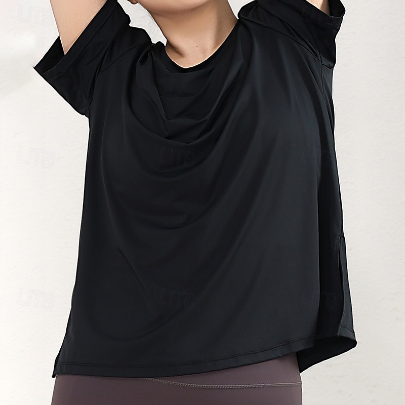 Mujer Camisetas deportivas parte superior de pilates Top deportivo Agradable para la piel Secado rápido Suavidad Corte Ancho Manga Corta Deportes Color sólido Camiseta por Gimnasio Pilates Zumba 2026 - $16.49 –P11