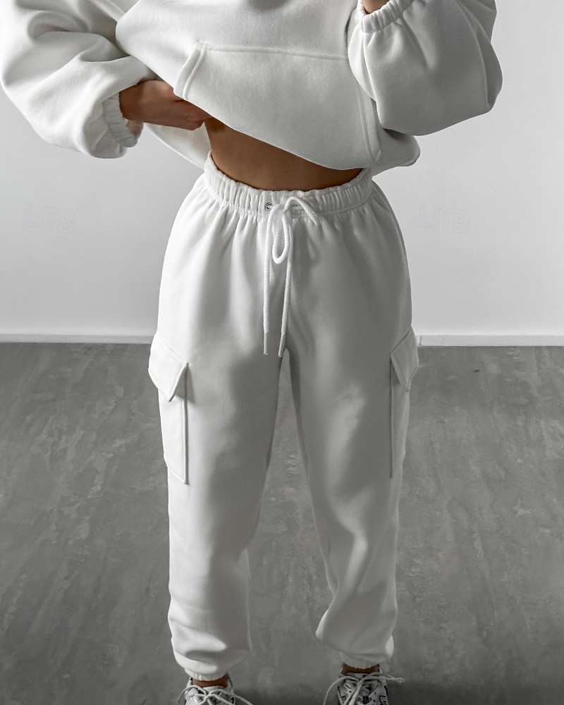 Mujer Tracksuit Pantalones Deportivo Pantalones de chándal Encaje Bolsillo Color sólido Trajes de Yoga Otoño Magenta Negro Gimnasio Ropa Deportiva Corriendo Mantiene abrigado Resistente al Viento 2025 - $35.99 –P14