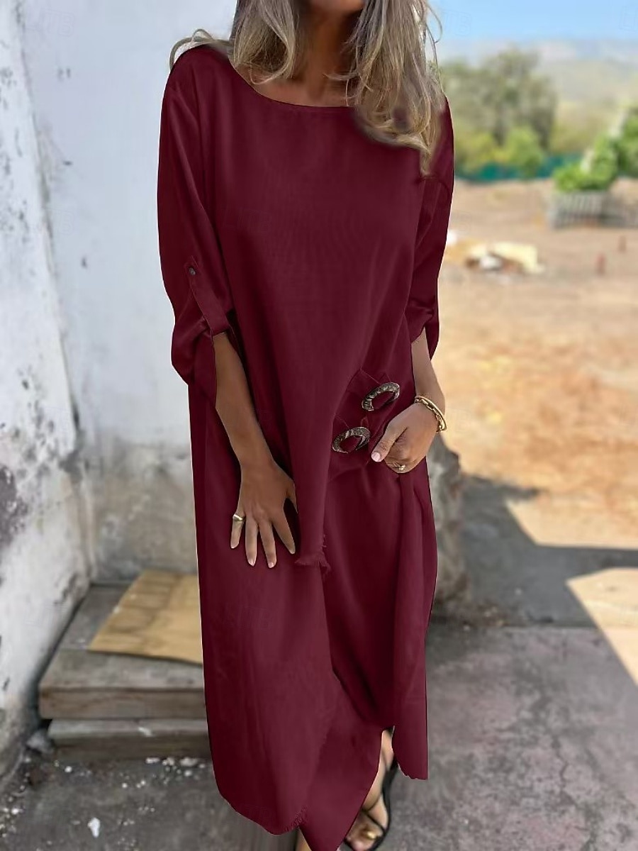 Damen Mode Streetwear Täglich Hosen-Sets Langarm Rundhalsausschnitt Einfarbig Patchwork Lässig Täglich Schwarz Gelb Wein Frühling Normale Passform 2025 - $44.99 –P4
