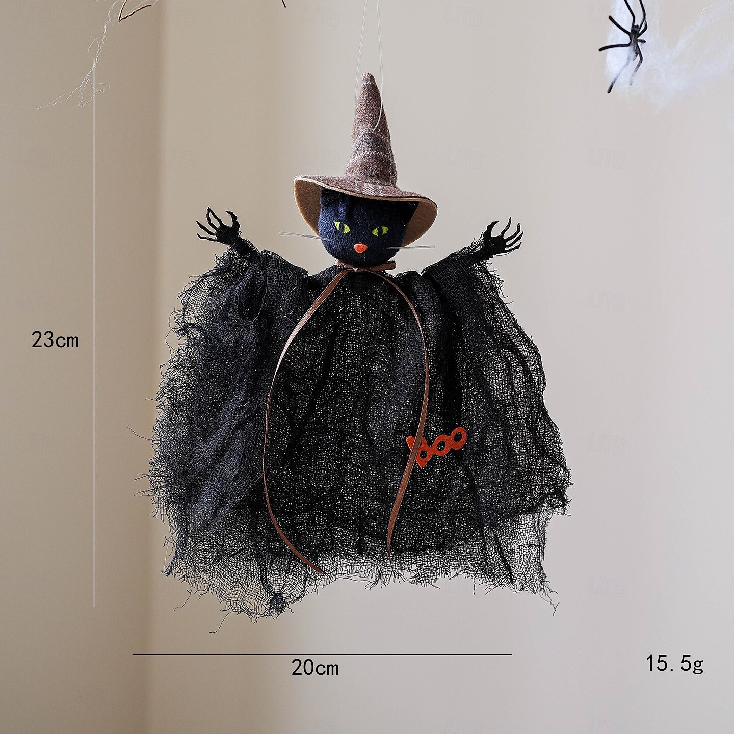 1ks halloweenská čarodějnická ozdoba s dýní, duchem a síťovanou výzdobou - strašidelná závěsná dekorace na závěsný stůl ve stylu strašidelného domu pro domov, zahradu nebo kancelář 2025 - $7.99 –P7