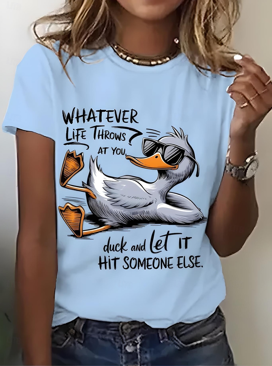 Γυναικεία Μπλουζάκι Στάμπα Γραφική Ζώο Πουλί Βίντατζ Στυλάτο Κλασσικό Κοντομάνικο Στρογγυλή Ψηλή Λαιμόκοψη Στρογγυλή Λαιμόκοψη Κανονικά μπλουζάκια Καθημερινά Σαββατοκύριακο 2026 - $22.99 –P7