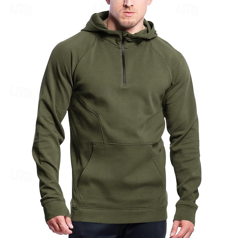 Hombre Sudadera Sudadera con capucha de lana Sudadera táctica con capucha Negro Verde Ejército Azul Marino Gris Oscuro Con Capucha Plano Cerrar Retazos Cremallera de un cuarto Deporte Casual Diario 2025 - $31.99 –P5
