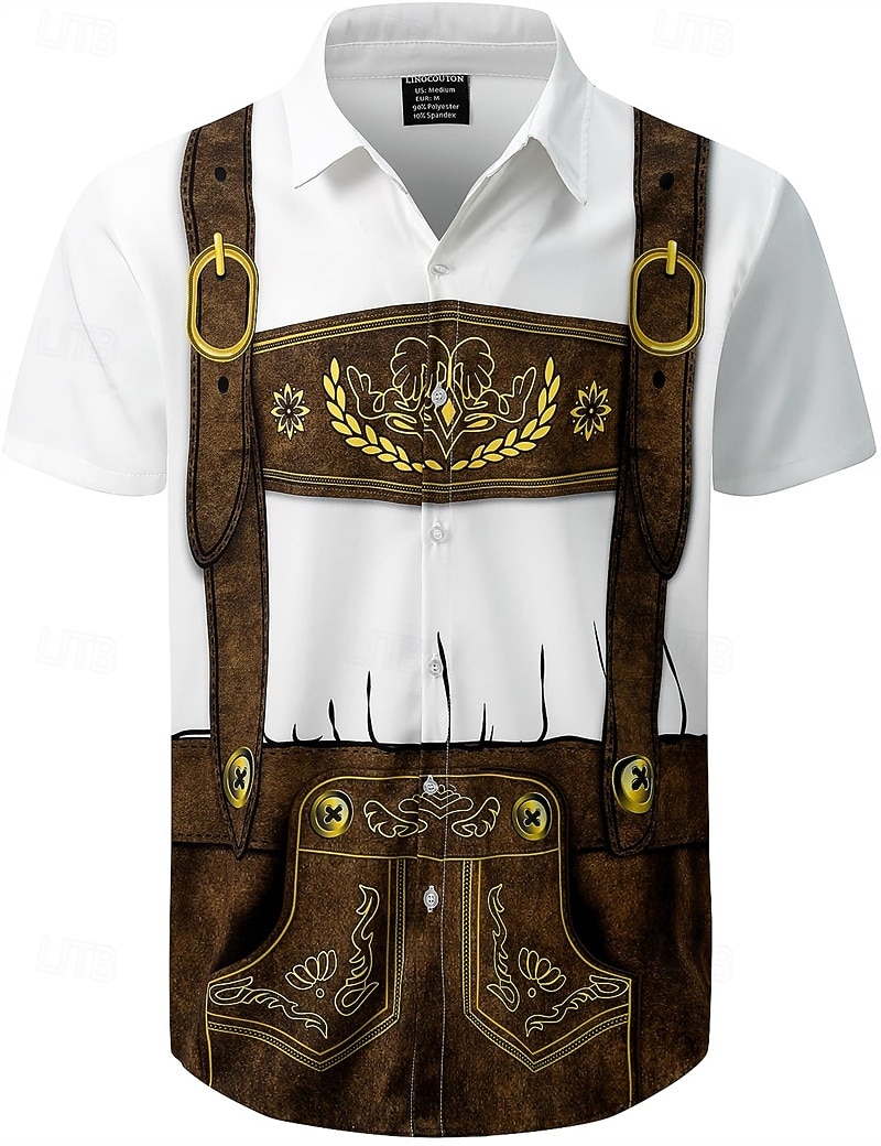 Camicie hawaiane Camicia Aloha bavarese Monaco Tedesco Alpino Grafico per Per uomo Adulti Stampa 3D  per Carnevale Birra Oktoberfest Spiaggia Vacanza Feste del 2026 a $23.99 –P13