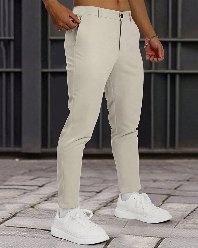 Homme Dress Pants works Pantalons de golf Pantalons Chinos Boutons Avec Poches Uni Confort Formel Soirée Travail Mode Style Classique Kaki Beige Micro-Élastique de 2025 ? $22.99 –P2