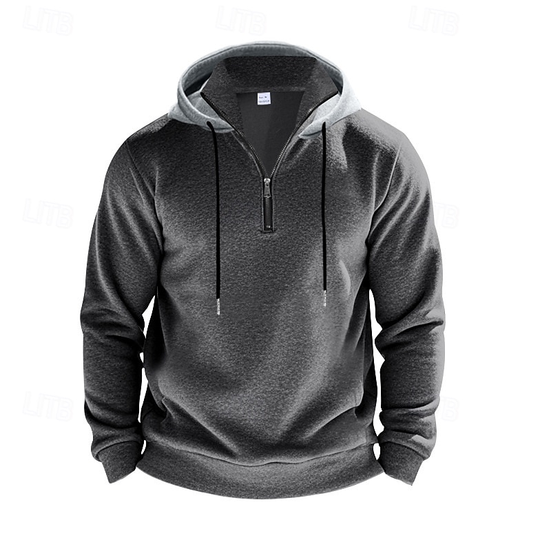 Per uomo Felpa con cappuccio Felpa con cappuccio in pile Aalbicocca Rosso bordeaux Nero Bianco Rosso Con Cappuccio Blocco di colori Con zip Blocco di colore Zip a un quarto Sport & Outdoor Quotidiano del 2025 a $27.99 –P7