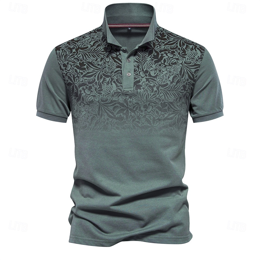 Herren Männlich Blumen Blumenmuster Polo Strick-Polopullover Kurzarm Umlegekragen Polokragen Modern Formell Arbeit Sport & Outdoor Knöpfe Drucken Frühling Rubinrot Weiß Hellblau 2025 - $22.99 –P2