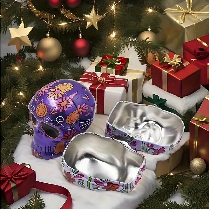 3 stuks Halloween snoeppot in de vorm van een schedel - matte ijzeren opbergcontainer voor koekjes en snacks display- en verpakkingsmaterialen sieraden maken display- en verpakkingsmaterialen kralen 2025 - $15.49 –P4