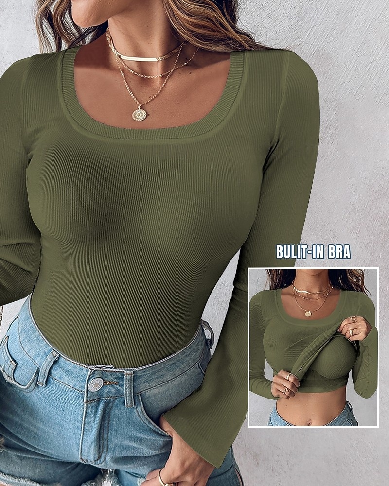 Damen T Shirt T-Shirt Einfach Mode Stilvoll Klassisch Langarm Rundhalsausschnitt Normale Oberteile Täglich Ausgehen Wochenende Schwarz Rote Grün Khaki Grau Sommer Frühling Herbst 2026 - $25.99 –P8