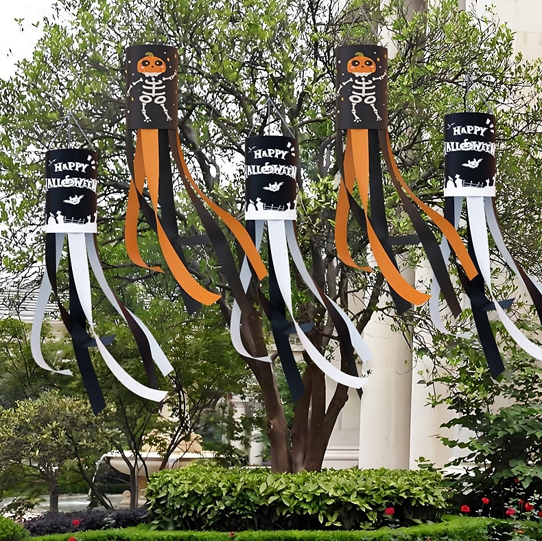 ανεμούρια για το Halloween, τρομακτικές κρεμαστές σημαίες ανεμούρων για το Halloween, διακοσμήσεις για το Halloween για εξωτερικό, εσωτερικό κήπο, είδη πάρτι, αυλή 2025 - $4.99 –P1