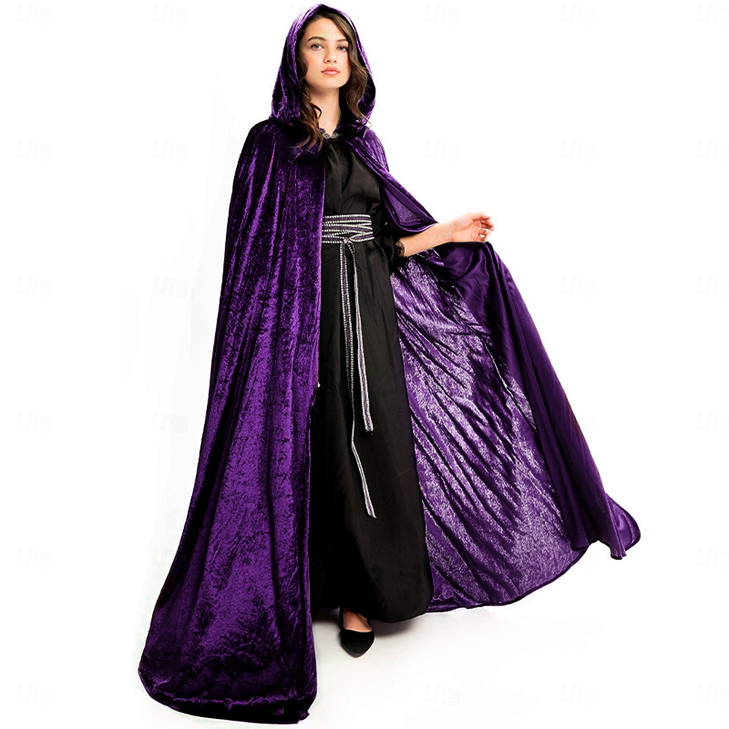 Retro Středověké Punková gotika plášť s kapucí Ren Faire Čerodějnice Čaroděj Viking Unisex Keltské Viking Fantazie předvečer Všech svatých Karneval Výkon Párty Plesová maškaráda Dospělé Přehoz Cel 2025 - $29.99 –P11