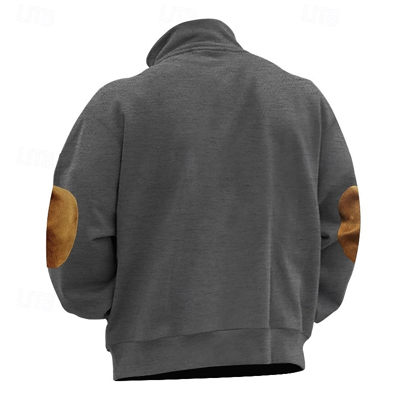 Men's Sweatshirt Quarter Zip Sweatshirt Black Wine Camel Light Grey Dark Gray Half Zip Color Block Sports & Outdoor Daily Holiday Polyester Streetwear Basic Casual Spring Autumn / Fall Clothing 2026 - $22.99 –P17