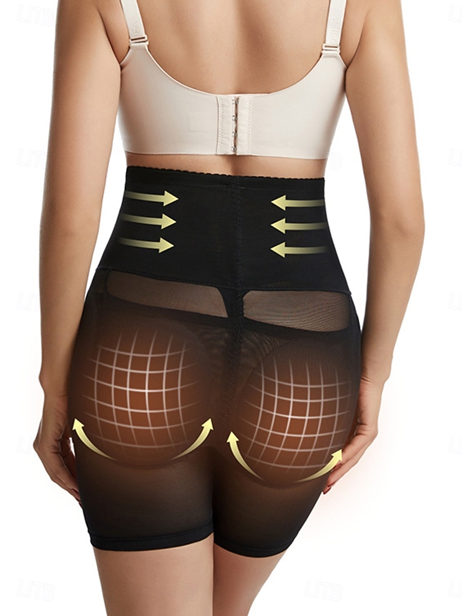 Női Alakformáló ruha Alakformáló ruha Rövid Magas derék Sima Elasztikus derékpánt Mekano Kényelmes Nyúlós Jóga Bőrszínű Fekete Nyár Tavasz Karcsúsított 2025 - $13.99 –P3