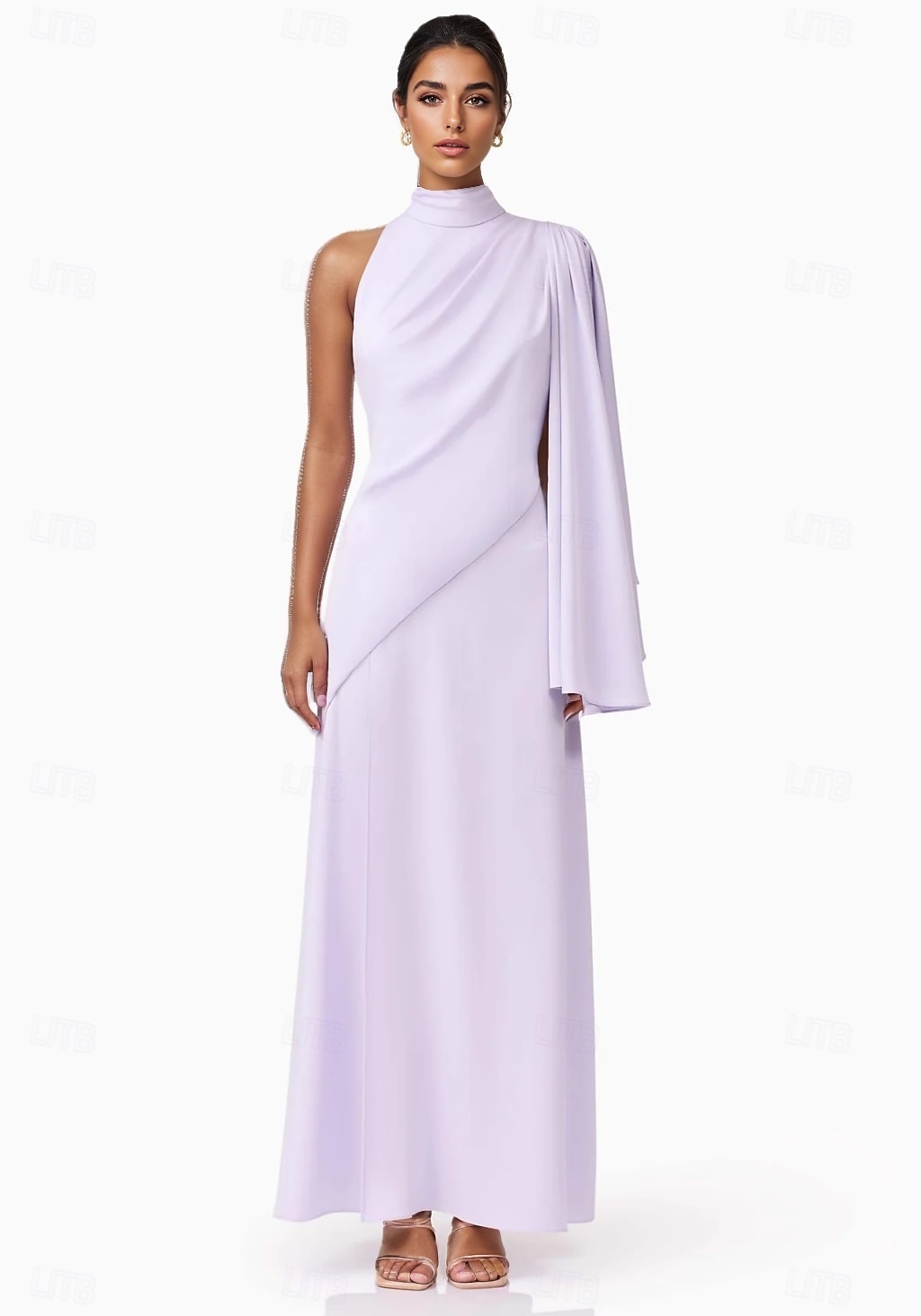 A-Line Cocktail Dresses Elegant Formal Wedding Guest Ankle Length Sleeveless High Neck Stretch Crepe with Ruffles 2025 - $137.99 –P1