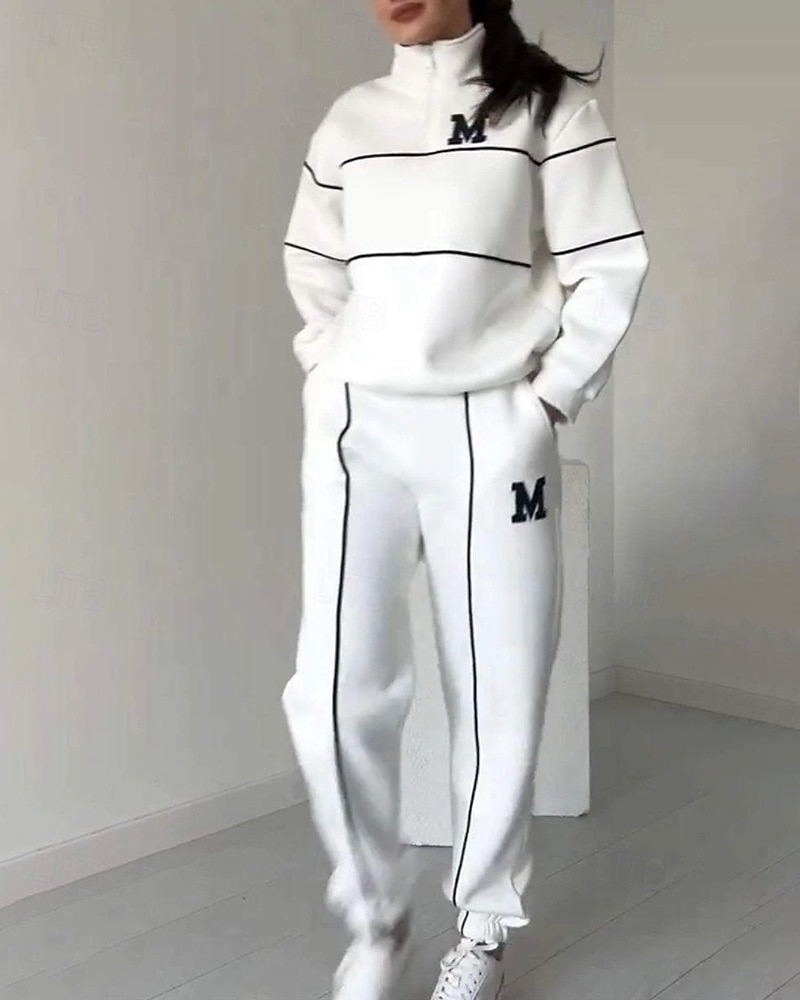 Mujer Tracksuit Pantalones Deportivo Sudadera tipo jersey Bolsillo con cremallera Bloque de color Trajes de Yoga Otoño Negro Blanco Rutina de ejercicio Ropa Deportiva Corriendo Mantiene abrigado 2025 - $42.99 –P2