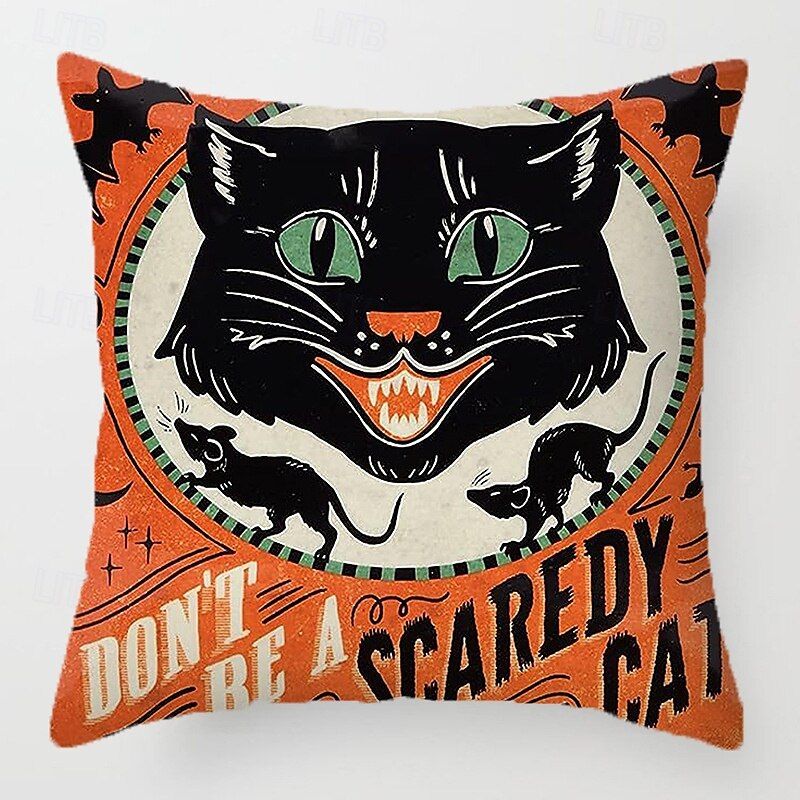 1 pcs Polyester Pillow Cover, Halloween Square Traditional Classic 2025 - $12.99 –P7