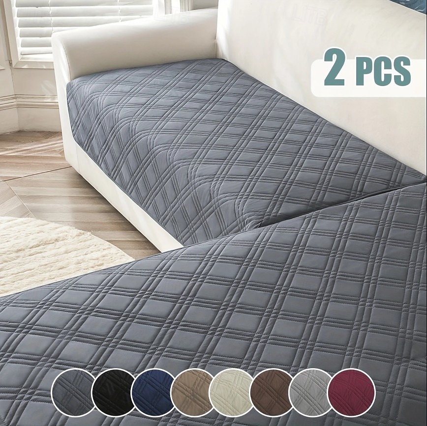 2pcs Modern Geometric L-Shaped Sofa Covers in Blue White Durable, Pet Friendly Couch Protectors with Quilted Design Machine Washable, Fits Sectional Sofas  Sofa Protection Cover Contemporary Sty 2025 - $39.99 –P1