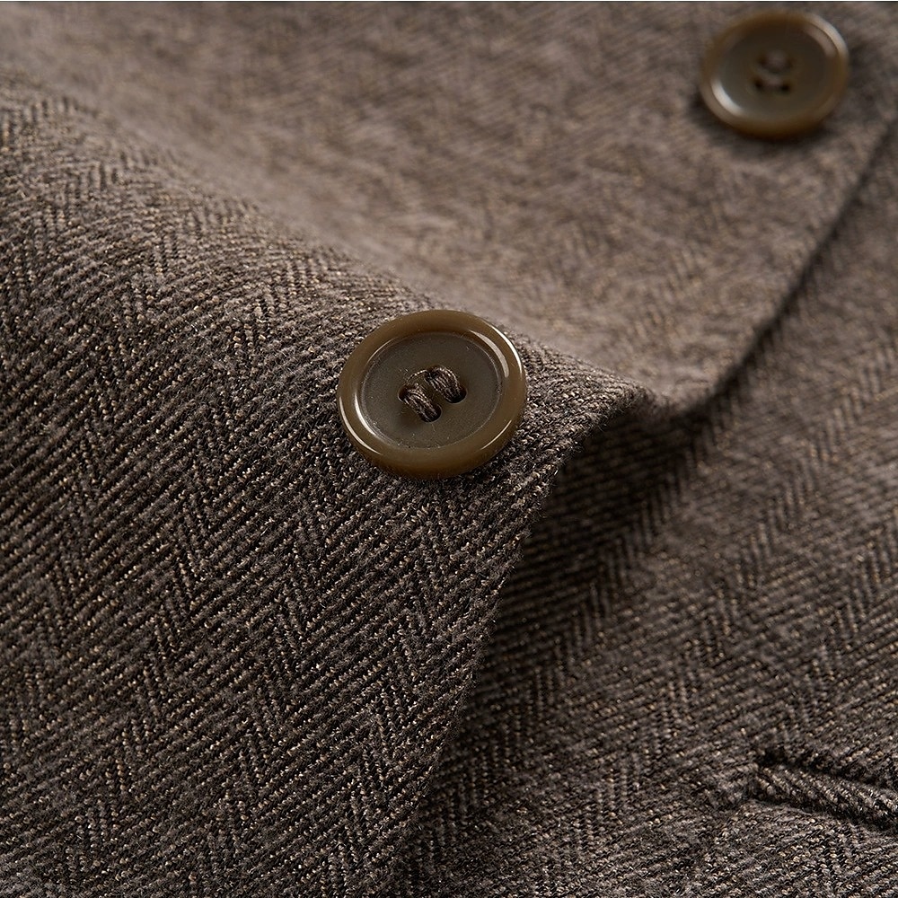 heren wollen tweed pakken bruiloft zakelijk visgraat pakken bruin grijs retro formeel op maat 3-delig enkelrijs tweeknoops 2025 - $159.99 –P10
