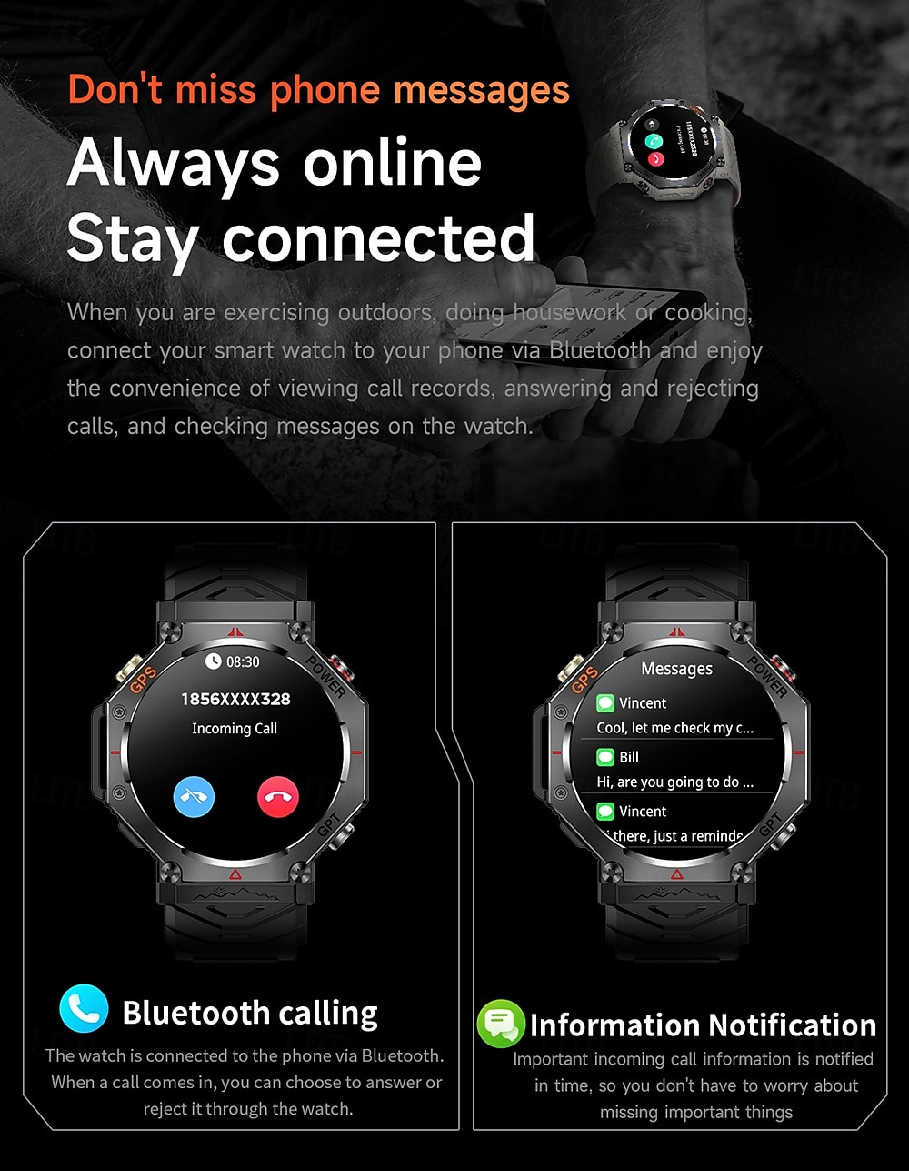 New ChatGPT AI assistant Smart Watch 5ATM Waterproof GPS Built-in Dual-band GNSS Compass Military Sport Smartwatch Men Woman 2025 - $53.99 –P6