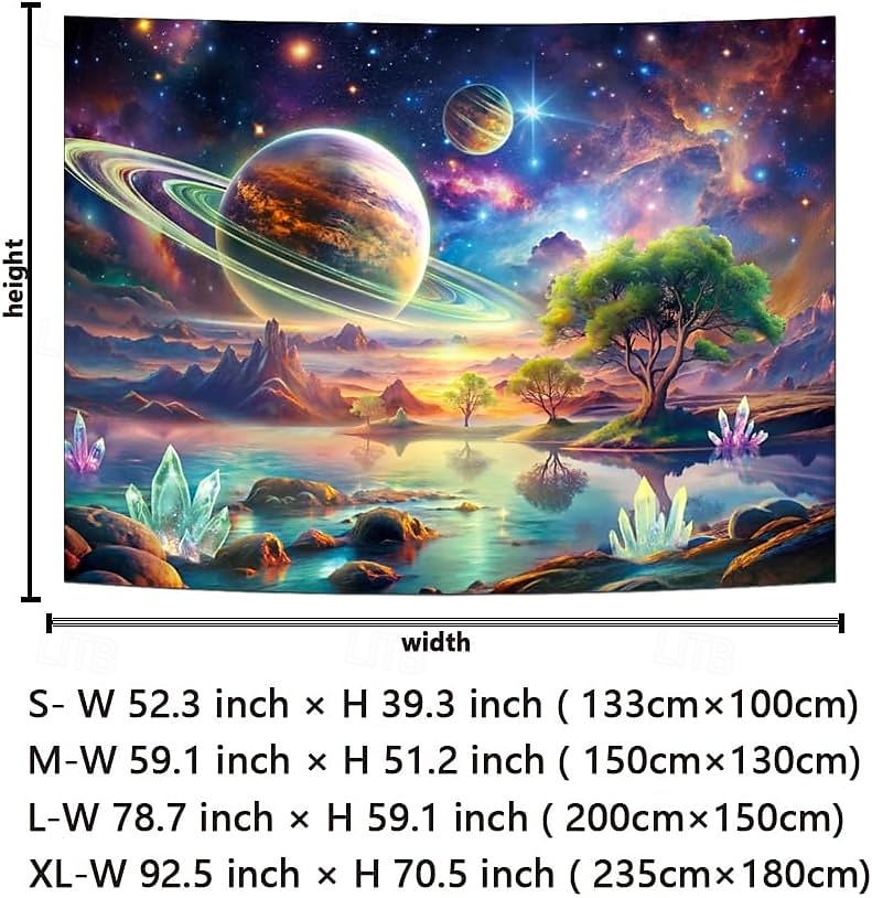 Zwartlicht wandtapijt glow in het donker glow party UV-reactieve sterrenstelsel trippy mistige paddenstoel natuur landschap hangend wandtapijt muurkunst voor woonkamer slaapkamer 2025 - $15.99 –P2