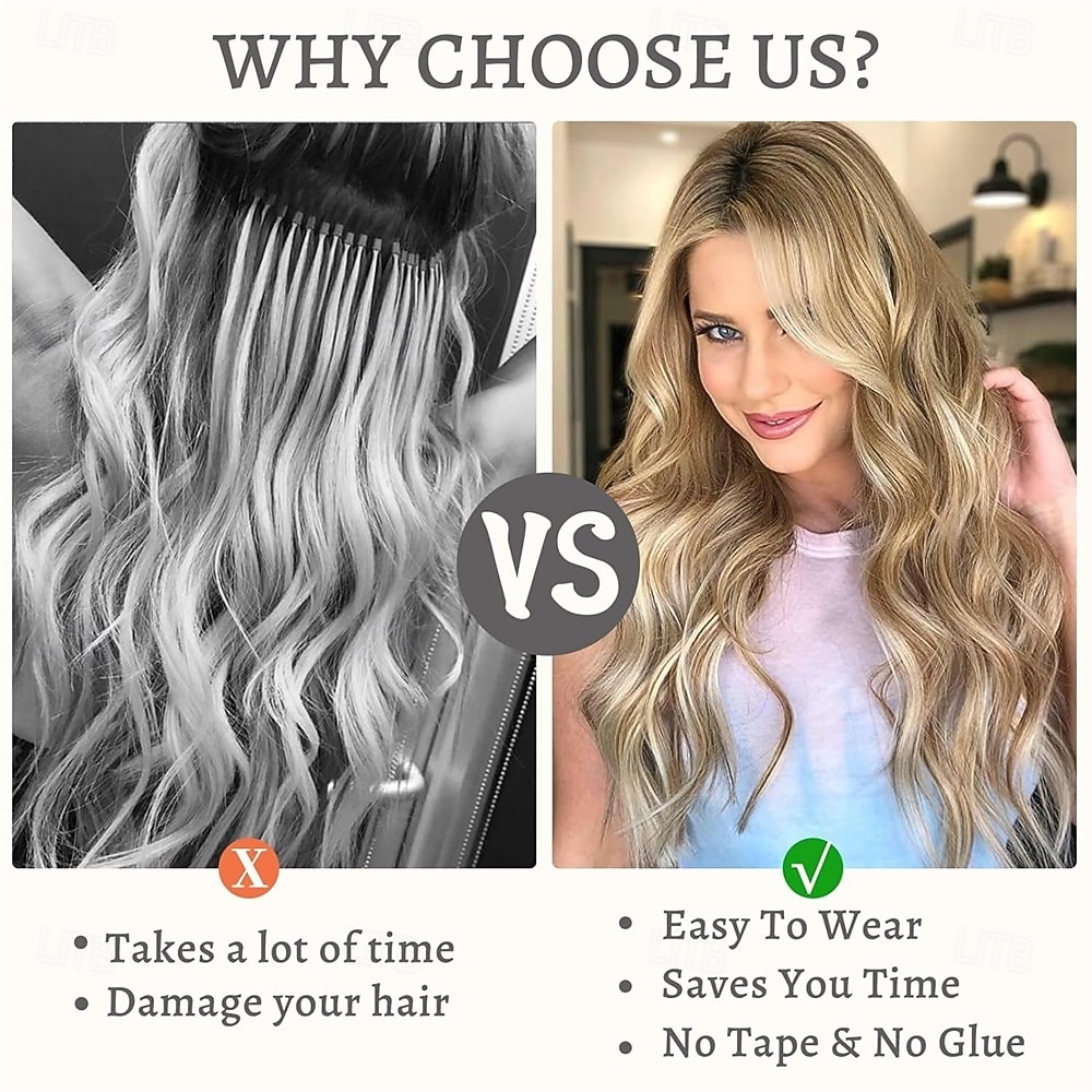 Clip-in haarextensies 24 inch 8 stuks natuurlijk zwart mix zilvergrijs lang golvend synthetisch haar extensies clip-ins dikke dubbele inslag extensies voor vrouwen 2025 - $26.99 –P6