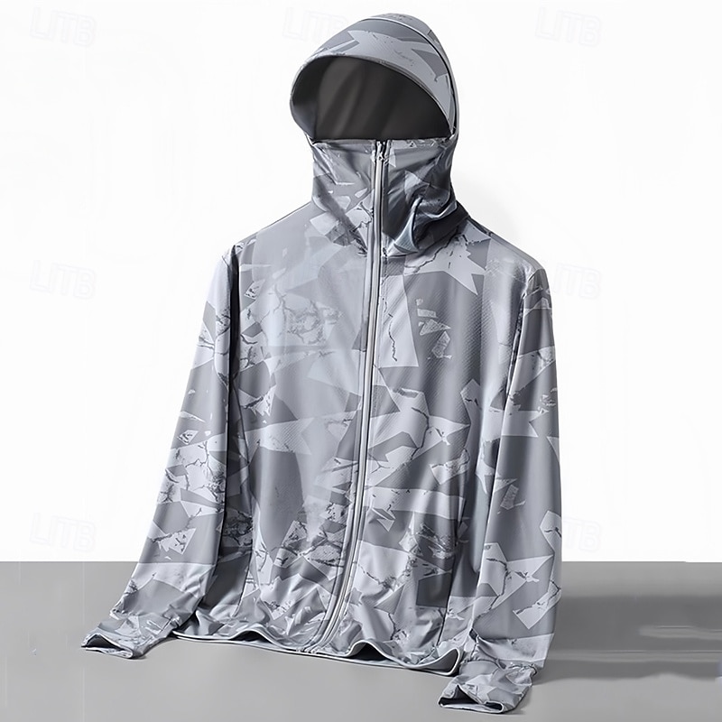 Homens Jaqueta de Corrida Jaqueta Outdoor Zip Completo Manga Longa Casacos Atlético Côr Camuflagem Proteção Solar Secagem Rápida Leve Resfriamento UV Tênis Golfe Corrida Roupa de esporte Roupas de 2026 por $14.99 –P3