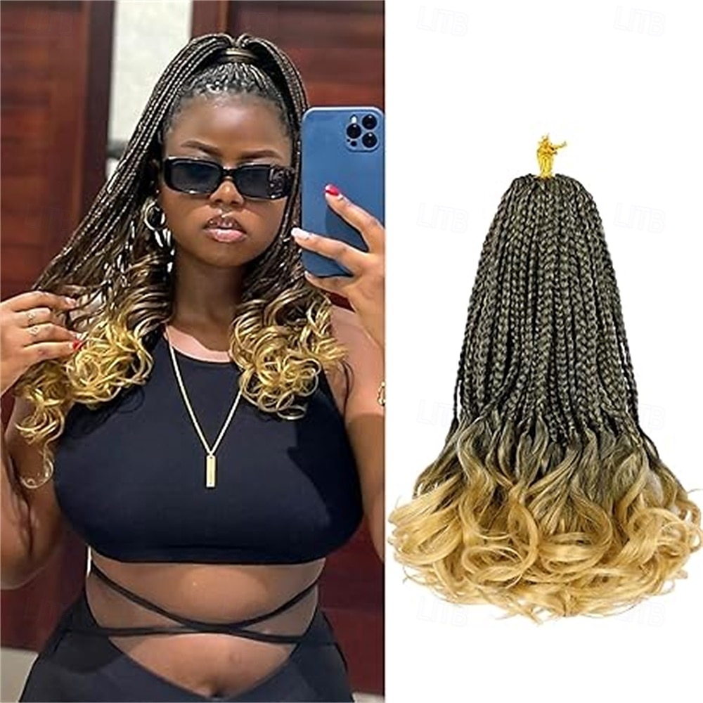 Trecce ricce francesi pre-anellate, capelli castani scuri da 12 pollici, all'uncinetto per donne, confezioni da 8 trecce corte all'uncinetto con punte ricce, extension per capelli sintetici 33# del 2025 a $57.99 –P5