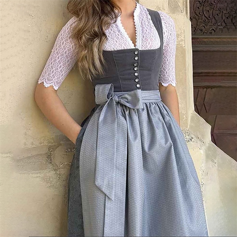 Carnaval Oktoberfest bier Jurken Dirndl Trachtenkleider hulp in de huishouding Bavarian Duits Weiden Dames Carnaval Bierfestival Doek in traditionele stijl Kleding Schort 2025 - $96.99 –P8
