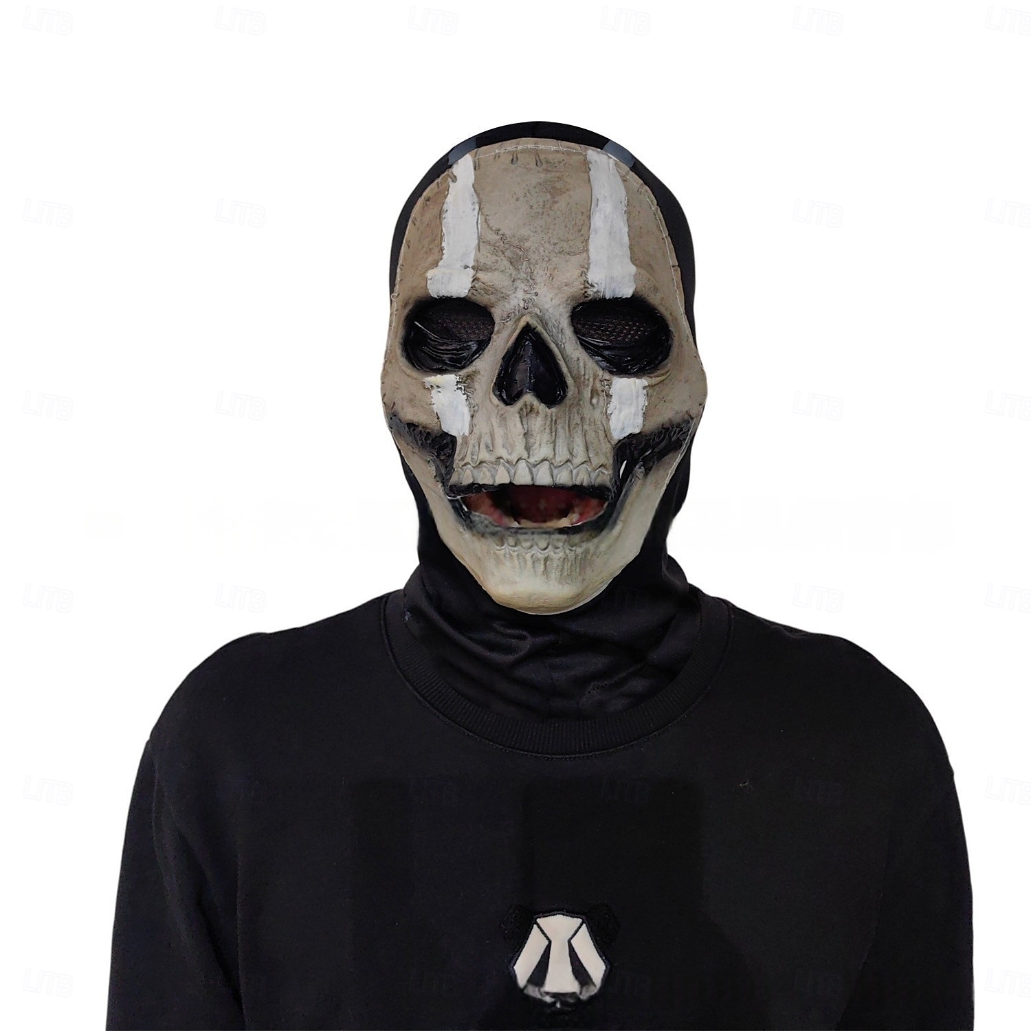 Halloweenská vojenská taktická maska lebky pro dospělé, realistické strašidelné kostýmy, latexová maska na obličej, vojenská taktická maska lebky na halloweenskou párty 2025 - $27.99 –P3