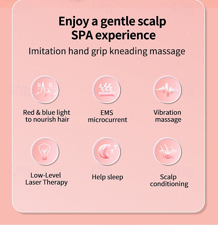 Valentijnsdag Cadeaus Voor Vrouwen Led Blauw Rood Lichttherapie Haarsmassager Borstel Scalp Massage Kam EMS Microcurrent Negatieve Ion Haar Kam 2026 - $88.99 –P2