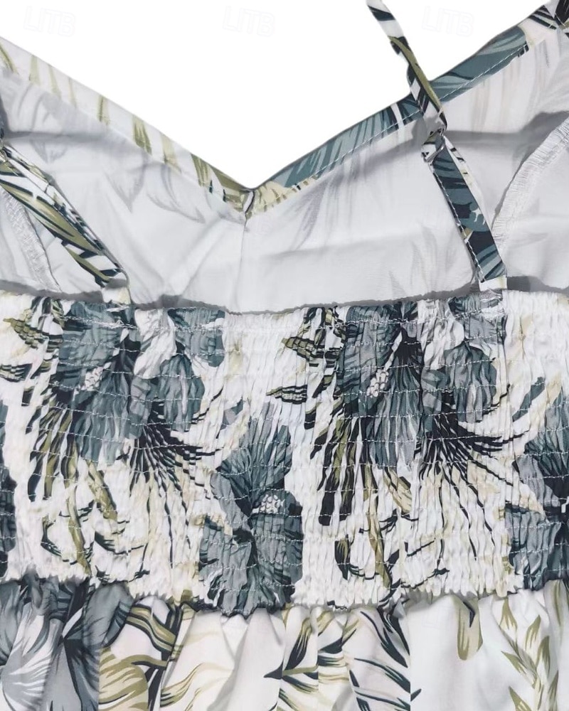 Dámské Midi šaty Květinové šaty Letní šaty Slip Dress Šaty s potiskem Módní Klasické Moderní Dovolená Denní Jdeme ven Běžný Květiny Bez rukávů Popruhy Rubínově červená Vodní modrá Trávová zelená Léto 2025 - $24.99 –P6