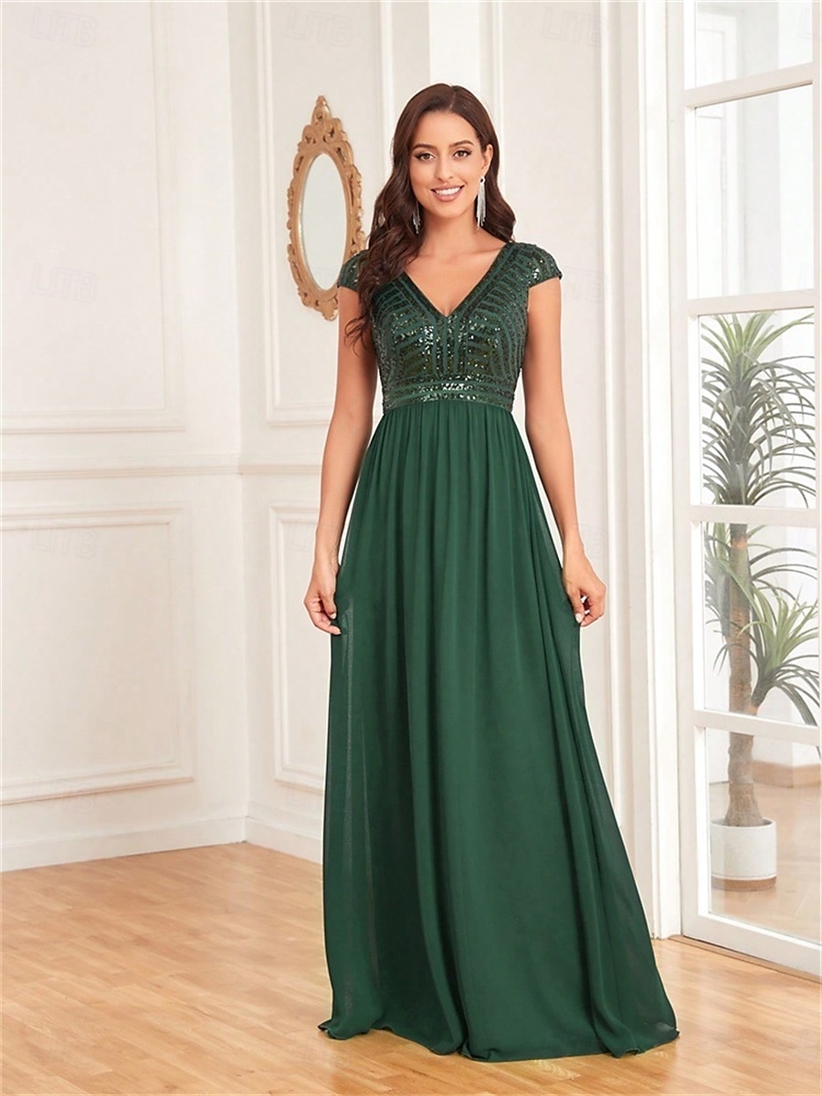 Vestidos Quinceanera A-Line Vestido Elegante Formal Comprimento de Chão Sem Mangas Decote V Chiffon Costas em V com Pregas de 2025 por $99.99 –P13