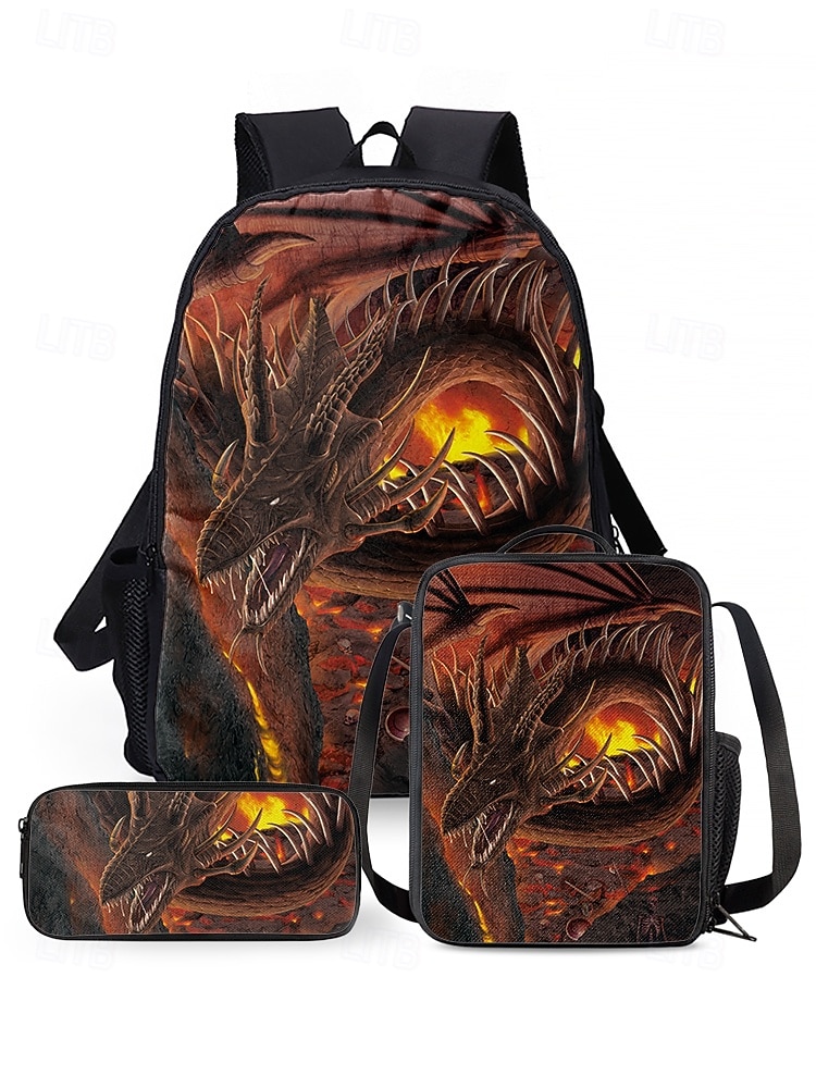 Drachen-Rucksack Für Kinder – Grüner Drache, Großes Fassungsvermögen, Wasserabweisend