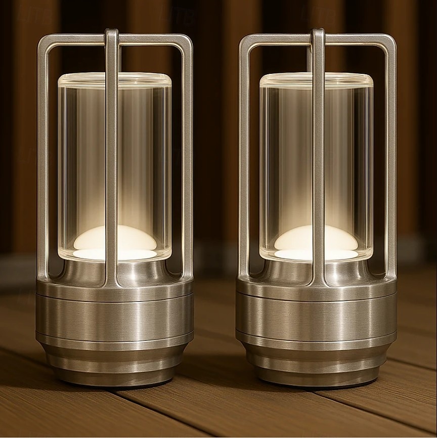 Kristalllaternenlicht, batteriebetriebene, wiederaufladbare, kabellose Kristall-Tischlaternenlampe von Czgor mit 3 Farben, tragbare kleine LED-Schreibtischlampe für drinnen/draußen, Terrasse, Camping, 2025 - $23.99 –P10