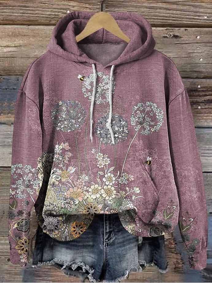 Femmes Sweat à capuche Graphique ancien Mode Western manche longue À capuche Hauts Réguliers Rue Tenue Quotidienne Fête Imprimé Poche Avant Blanche Jaune Gris foncé Rouge Marron Automne Hiver de 2025 ? $24.99 –P5